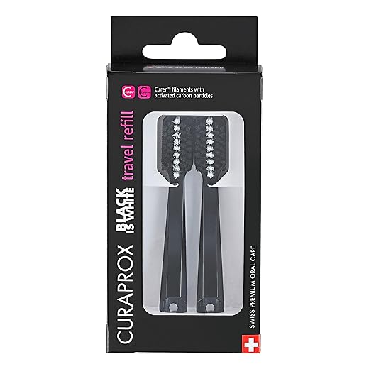 Escova de Dente Curaprox Refil Travel Set Black is White CS 5460 Ultra Macia - Escova para Viagem - 2 Unidades