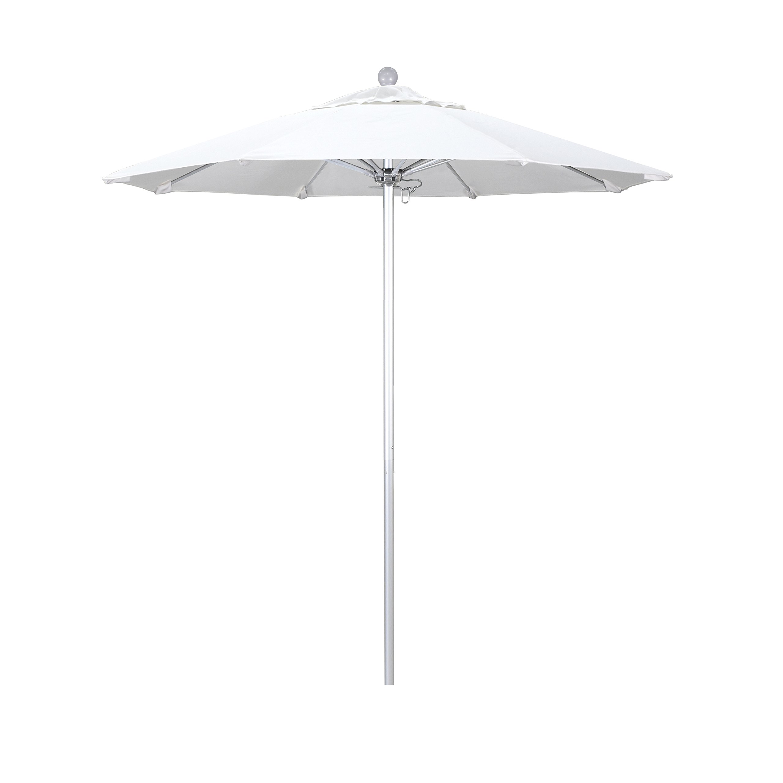 California Umbrella Aluminum/Fiberglass, Push Open, Silver Pole, Pacifica Natural Umbrella, 7.5' Round (ALTO758002-SA04)