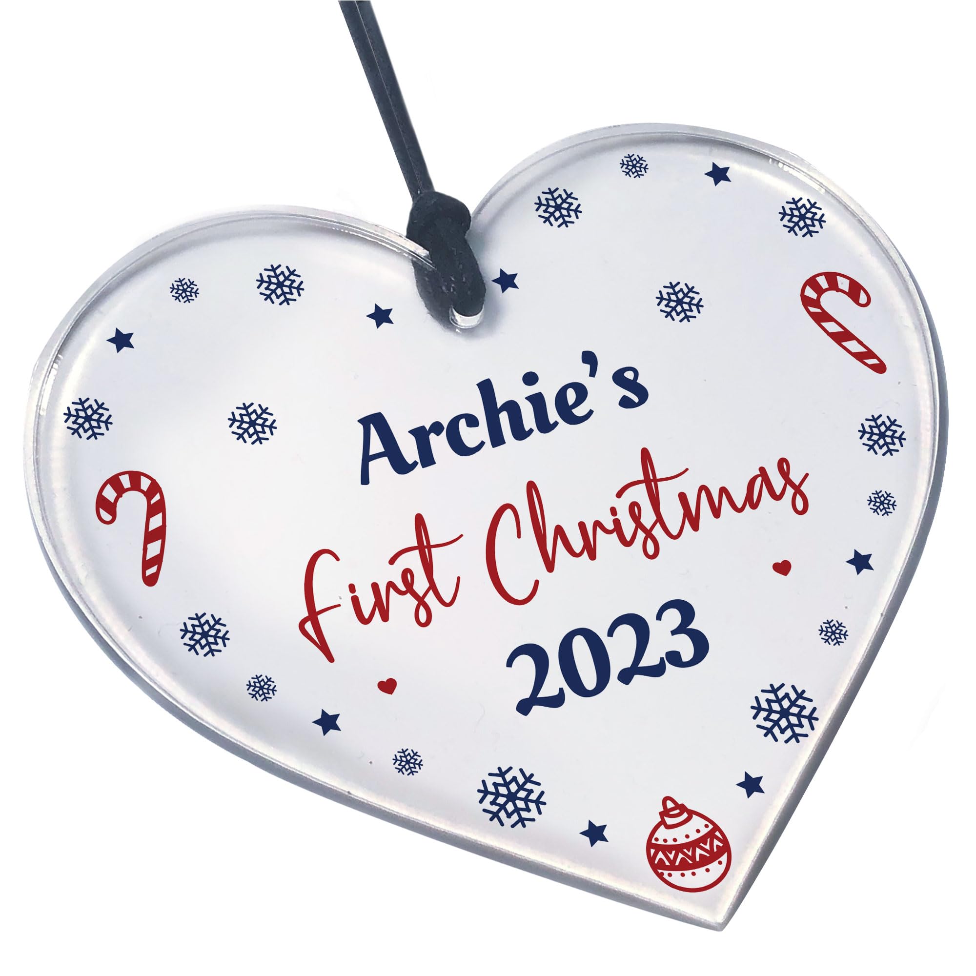 Red Ocean First Christmas Decoration For New Baby Boy Girl Personalised Tree Decoration 1st Keepsake