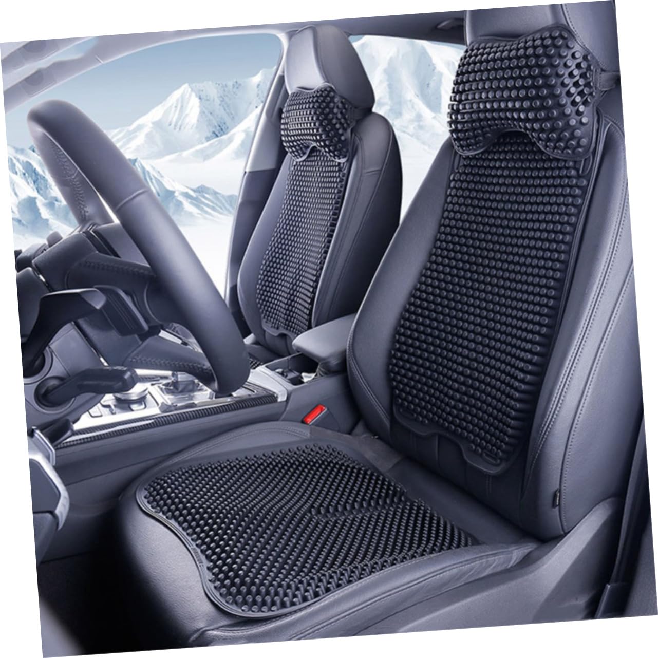 Alipis Cuscino Massaggiante Ergonomico in Silicone per Sedile Auto e Sedia a Rotelle Nero Antiscivolo e Traspirante per Massaggio Pratico e Comfort Ottimale
