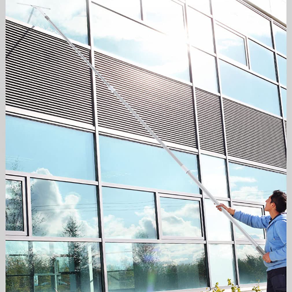 Rascador profesional para ventanas con mango extensible de 1,2 m5 m, hoja de 35 cm y paño de microfibra de 36,5 cm, limpieza sin rayas para uso doméstico y comercial