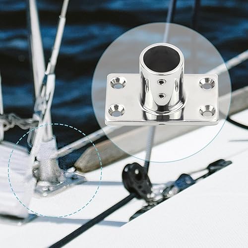 Miniatura 7 de SHENGHUISS Barandilla de mano para barcos Base de acero inoxidable 316 Hardware marino Manija de barco Barandilla de montaje de tubería con