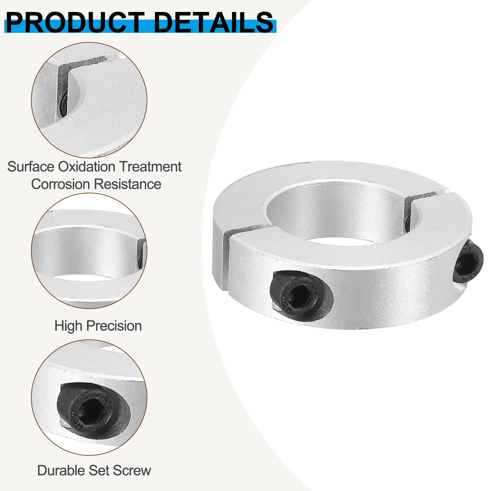 Collare Albero A Morsetto In Alluminio - Foro 5mm Per Applicazioni Meccaniche | Set Da 2 Pezzi - Foto 11