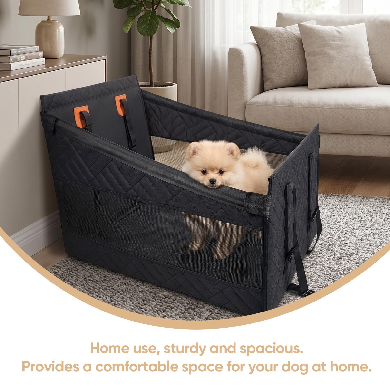 Siège Auto pour Chien, Siège Auto Chien Extra Stable, Sièg de Voiture Renforcé avec Sangles de Fixation, Coussin Auto Chie pour Chiens de Petite à Moyenne Taille