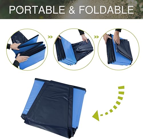 Miniatura 6 de Niubya Piscina plegable para perros, piscina plegable de plástico duro, bañera portátil para mascotas, perros y gatos, piscina para mascotas para