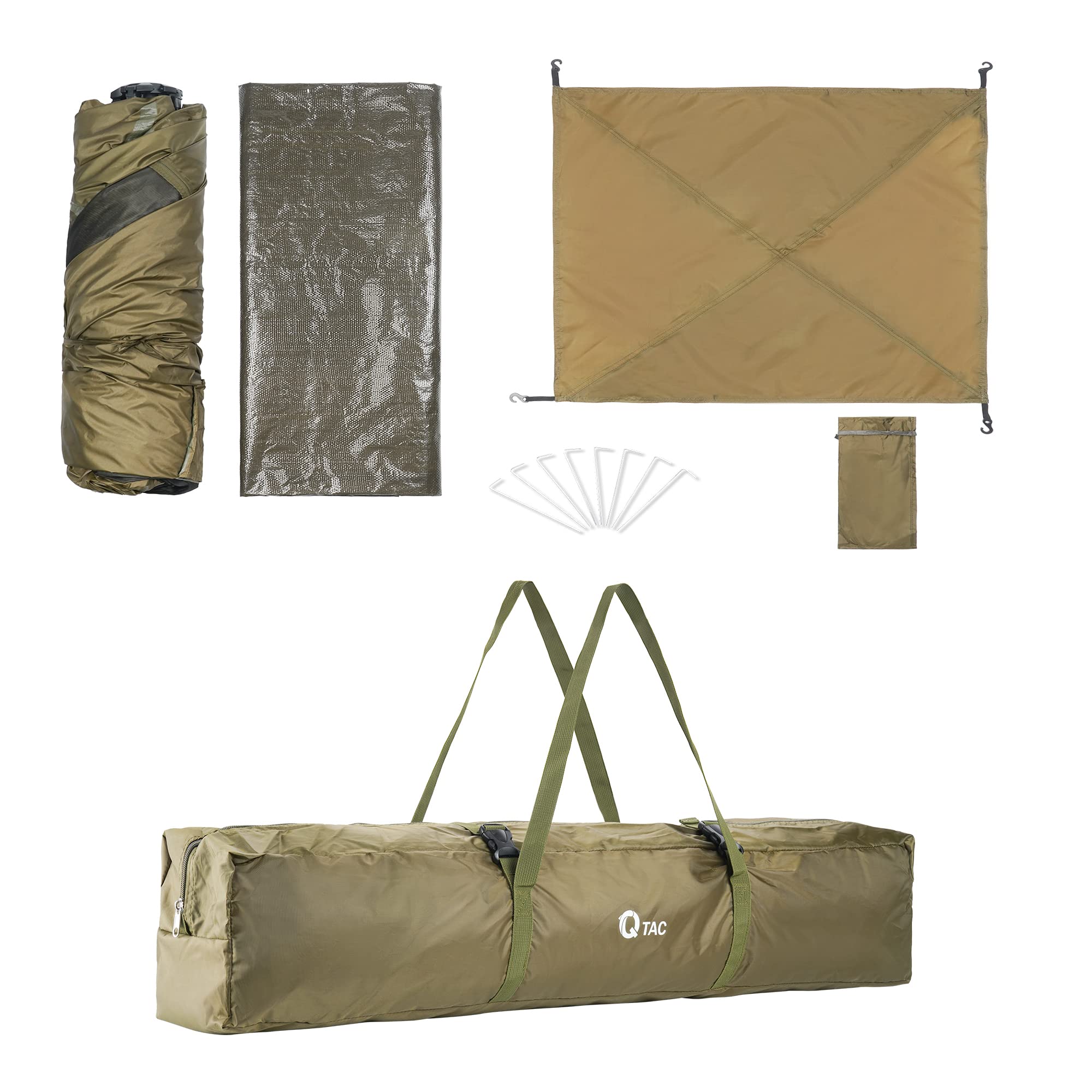Ruck Zuck Bivvy Angelzelt [mit herausnehmbarer Bodenplane] 1-2 Mann Karpfenzelt, Angel Zelt ohne Boden, RuckZuck Anglerzelt