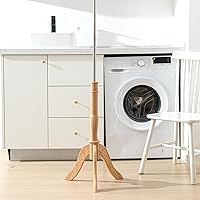 Vista 6 de Leinuosen Juego de 2 soportes de maniquí de madera, trípode, modista, forma de base, soporte para vestido de 45 pulgadas, compatible con la mayoría