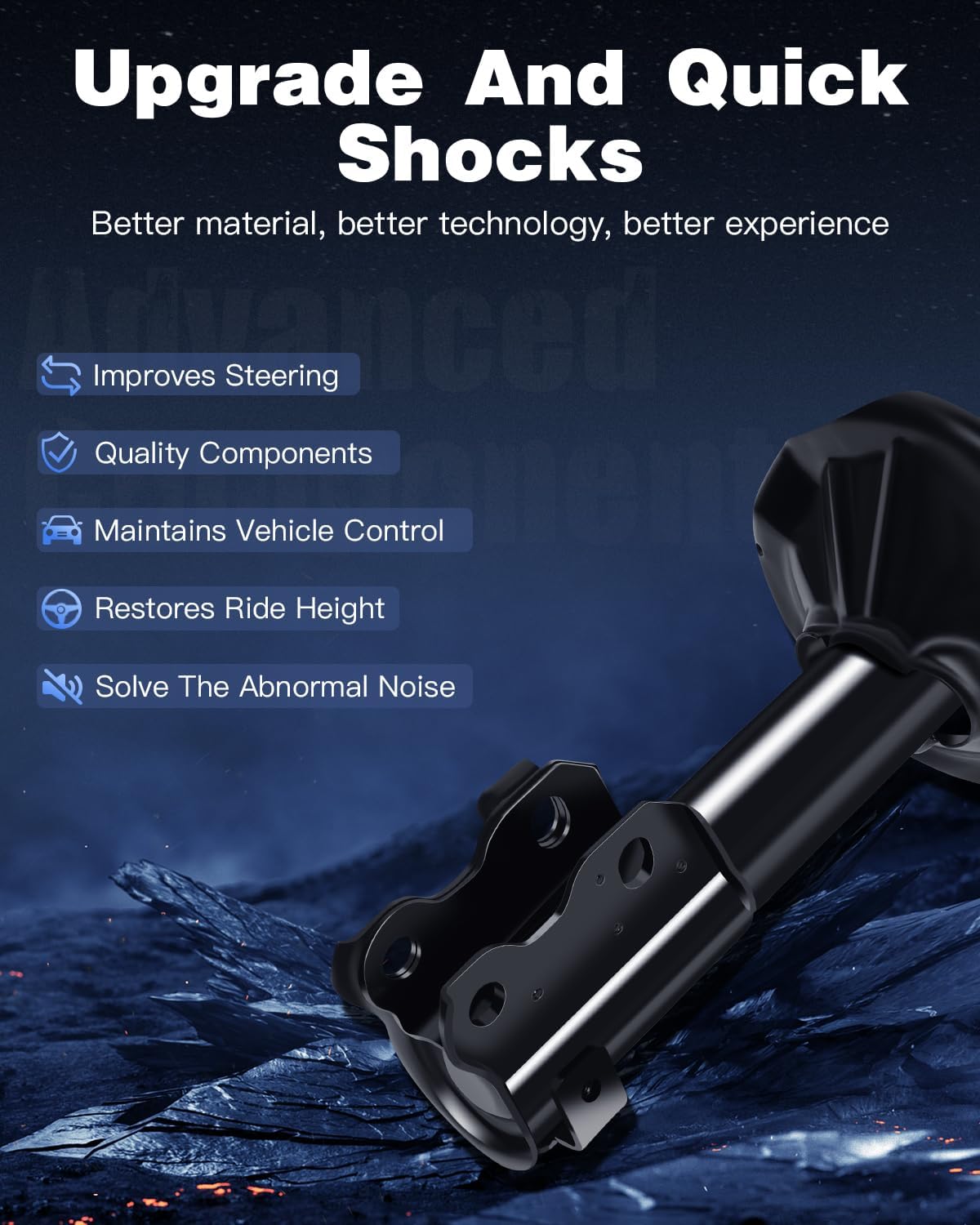 ECCPP shock Struts shock absorbers for 1995-1998 for Nissan 200SX,1995-1999 for Nissan Sentra shock Struts for 333219 333220 341194 Front and Rear shocks
