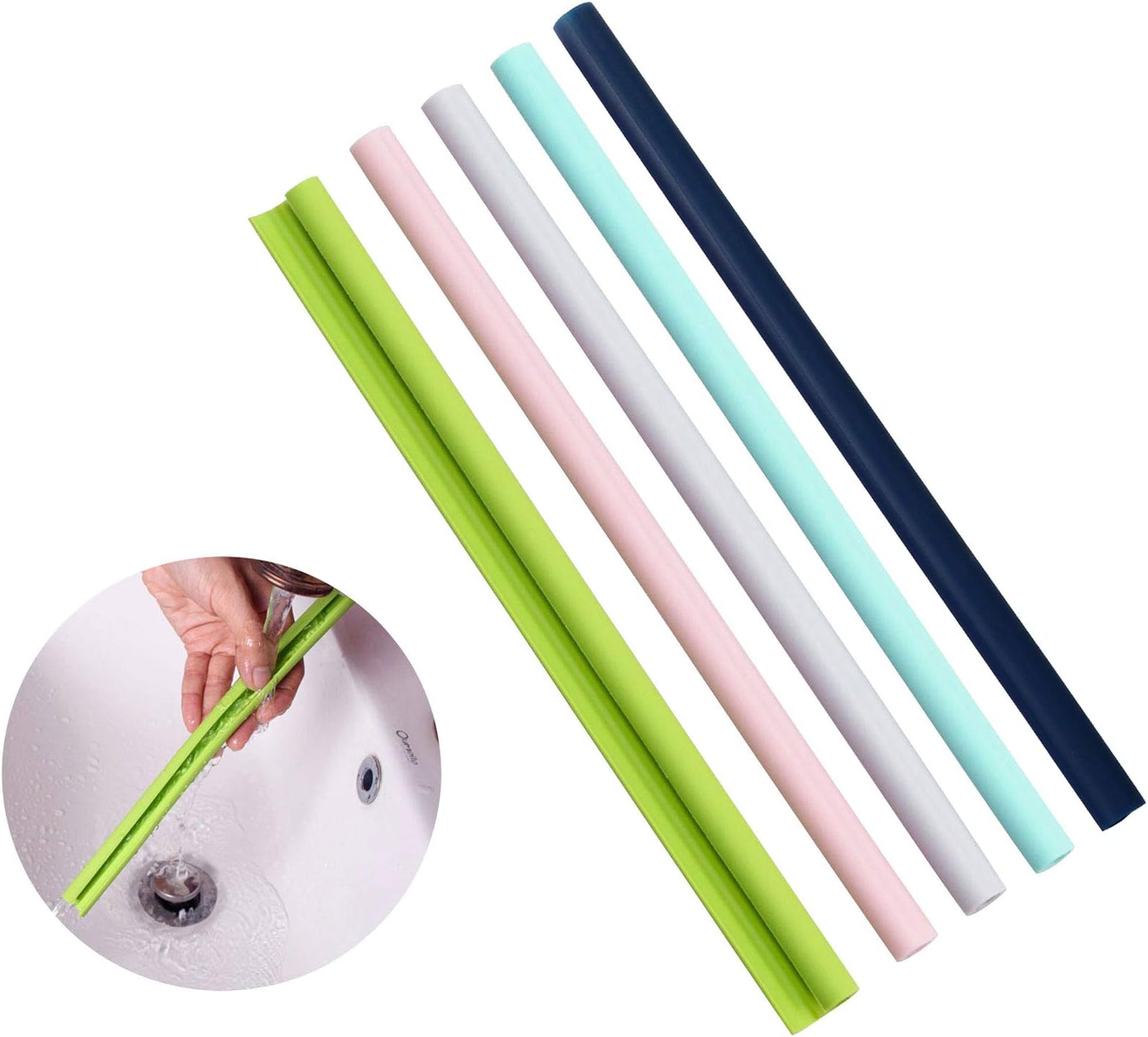Reusable Silicone Straws - Openable & Washable, Easy to Clean, Straight Smoothie Straws - 5 Pcs, BPA Free, Eco-Friendly, Cold & Hot Compatible