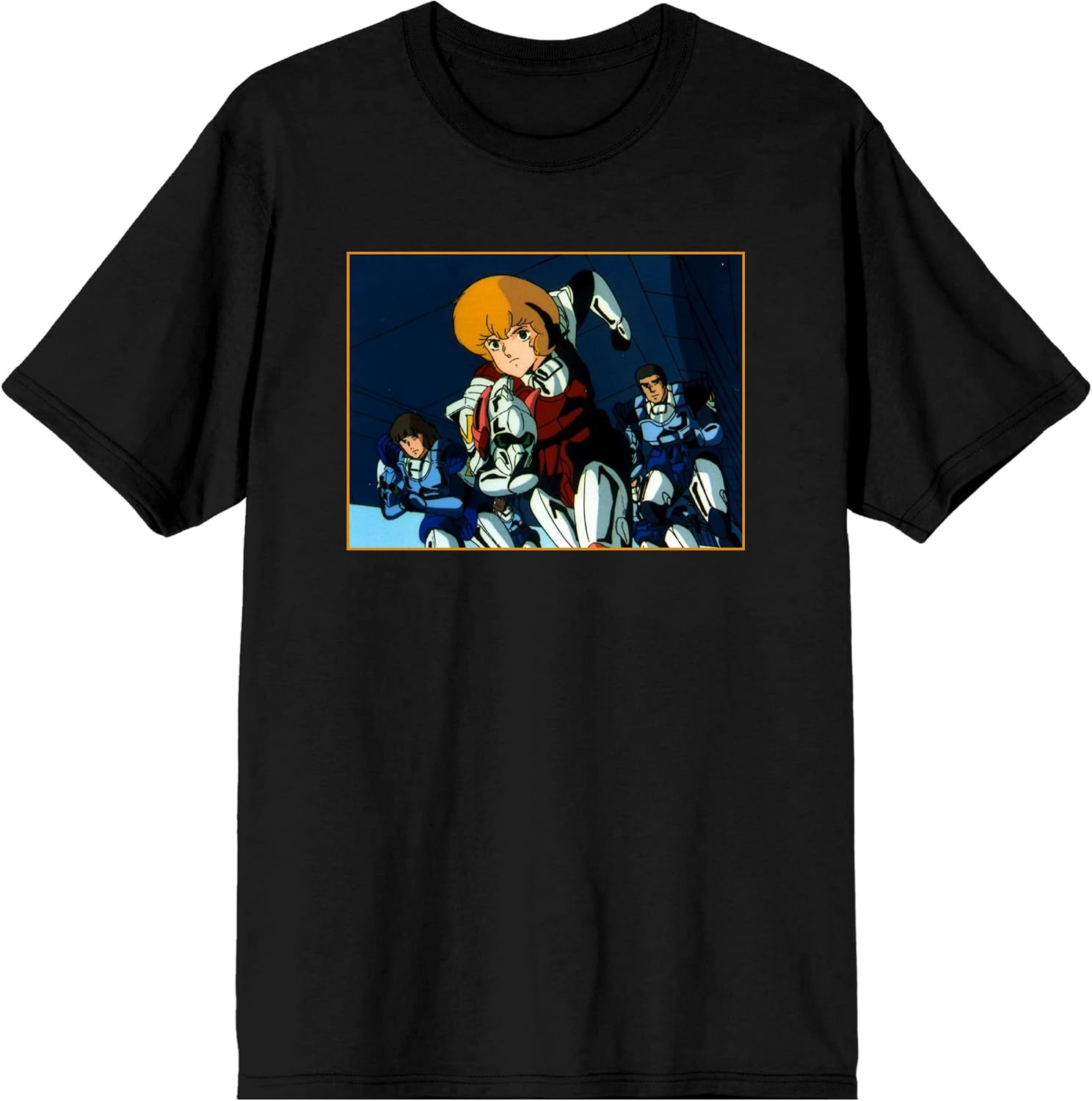 Dana, Sean, Angelo, Robotech Logo Men's Black Graphic T-Shirt-Small