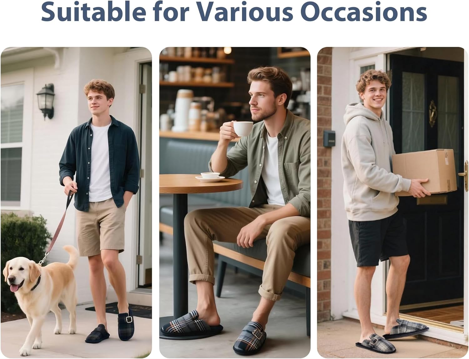 Fuzzy Slippers for Women with Memory Foam Warm Winter Suede House Slippers Shoes Indoor Outdoor Gifts For Women Faux Fur Anti-Skid - Image 7