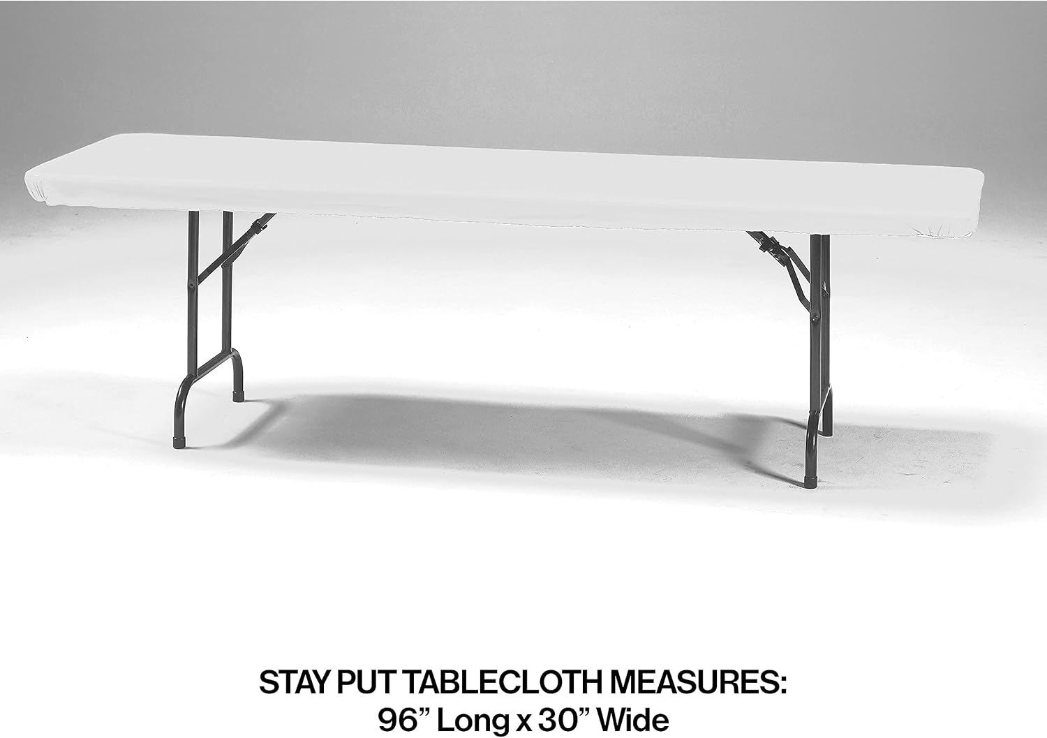 Creative Converting Banquet Table Cover Plain Classic White Stay Put Tablecover, One Size
