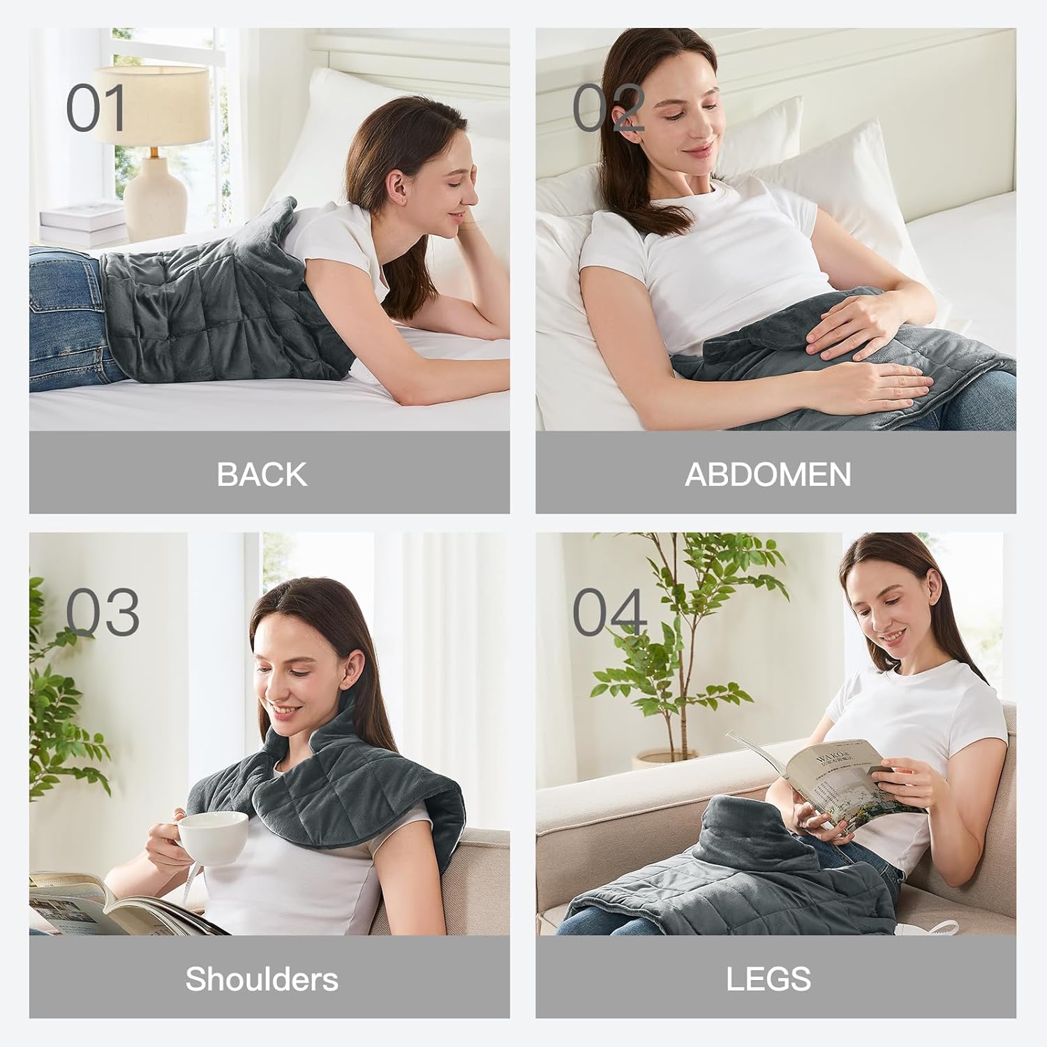 Neck Weighted Heating pad XL 19''x24'' fsa Eligible Items only List Heat pad for Period Cramps Heating Pads Large Heated pad for Back Pain Relief Products for Mom Dad