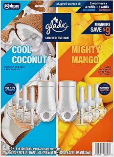 Limited-Edition Cool Coconut & Mighty Mango, 6 Scented Oil Refills + 2 Warmers