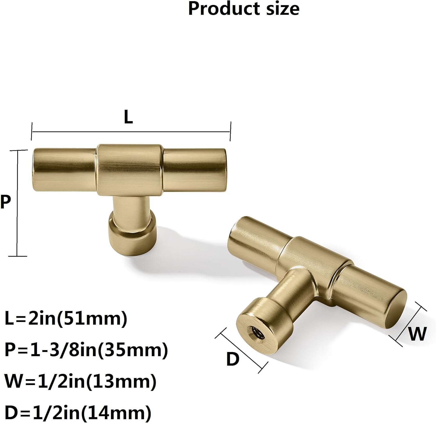 khtumeware 20 Pack Cabinet Knobs - Champagne Bronze 2 Inch(51mm) Heavy Duty Zinc Drawer Pulls for Kitchen & Dresser Drawers