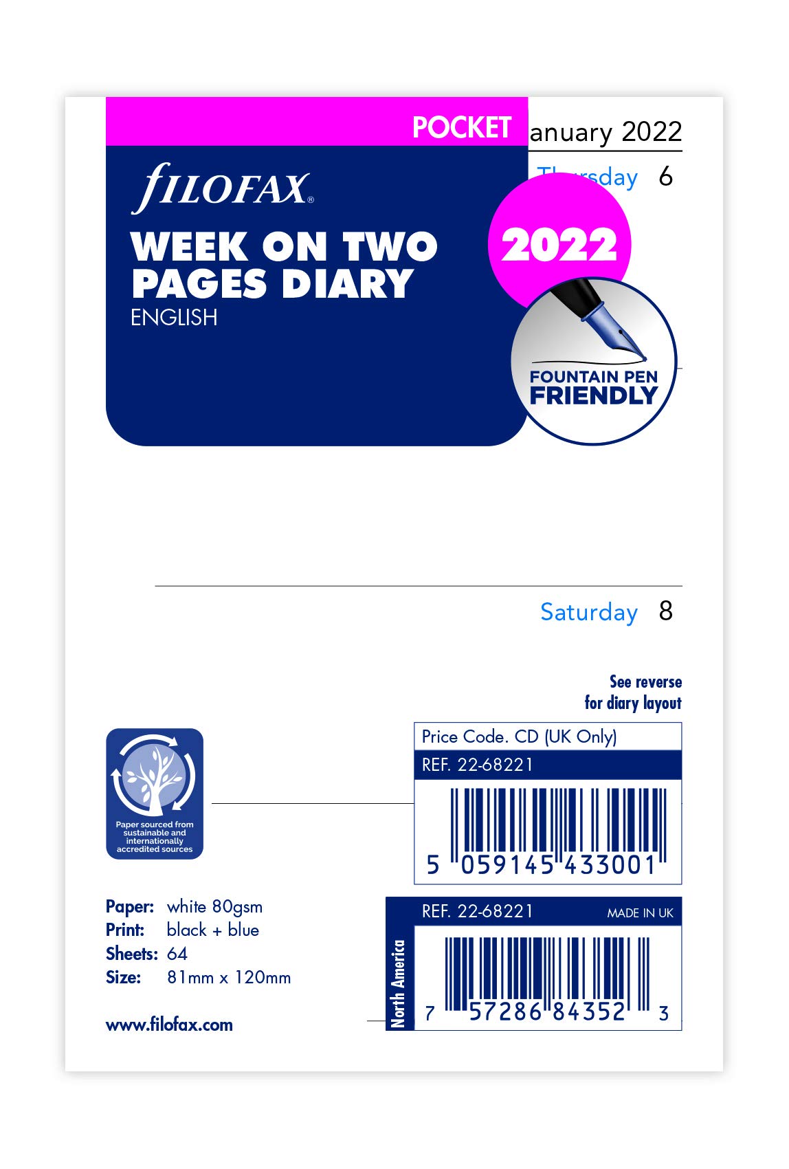 FilofaxPocket Week ON Two Pages English