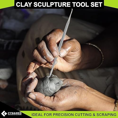 Miniatura 3 de Cynamed juego de herramientas para esculpir arcilla y cera espátula de acero inoxidable 10unidades