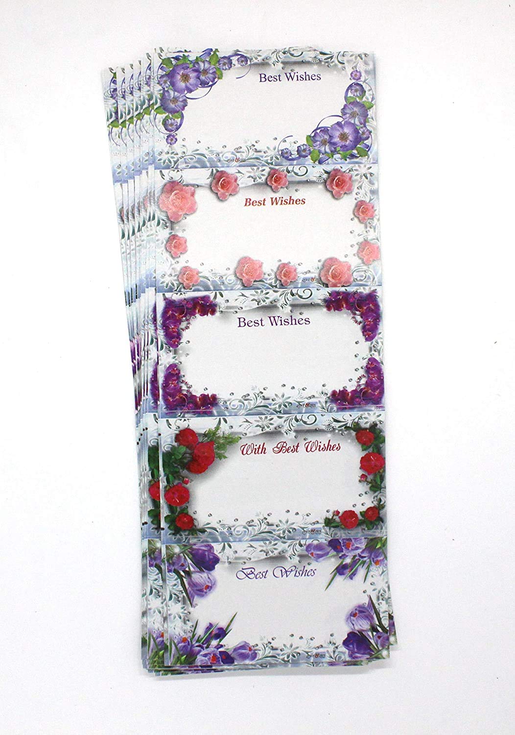 Shamsi Art Elegant Paper Best Wishes Sticker tag Suitable for Gift Wrapping and Cover Notes -Pack of 100 Multi Color