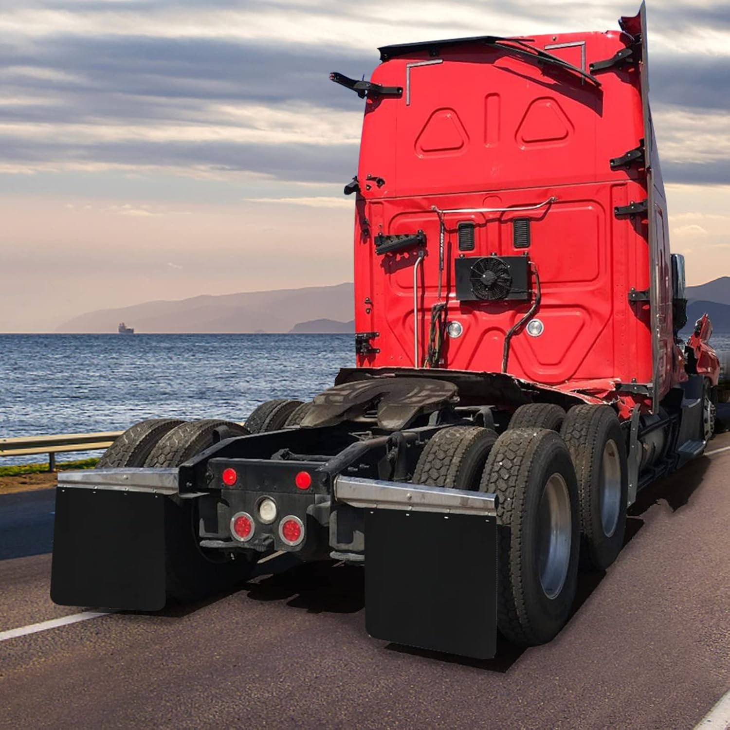 Mud Flaps for Semi Truck 24‘’x36‘’，Polymer Truck Mud Flaps，Heavy Duty Semi Mud Flap，for Semi Truck Trailer，Anti-Splash，Weather Resistant, Easy Installation（Pair）