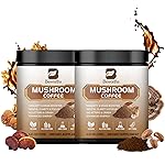 2Pack Mushroom Coffee - Lions Mane Mushroom Powder Arabica Instant Coffee with Lion\'s Mane, Reishi, Chaga, Cordyceps and Turkey Tail - Mushroom Coffe Alternative Support Immune & Focus, Brain Booster