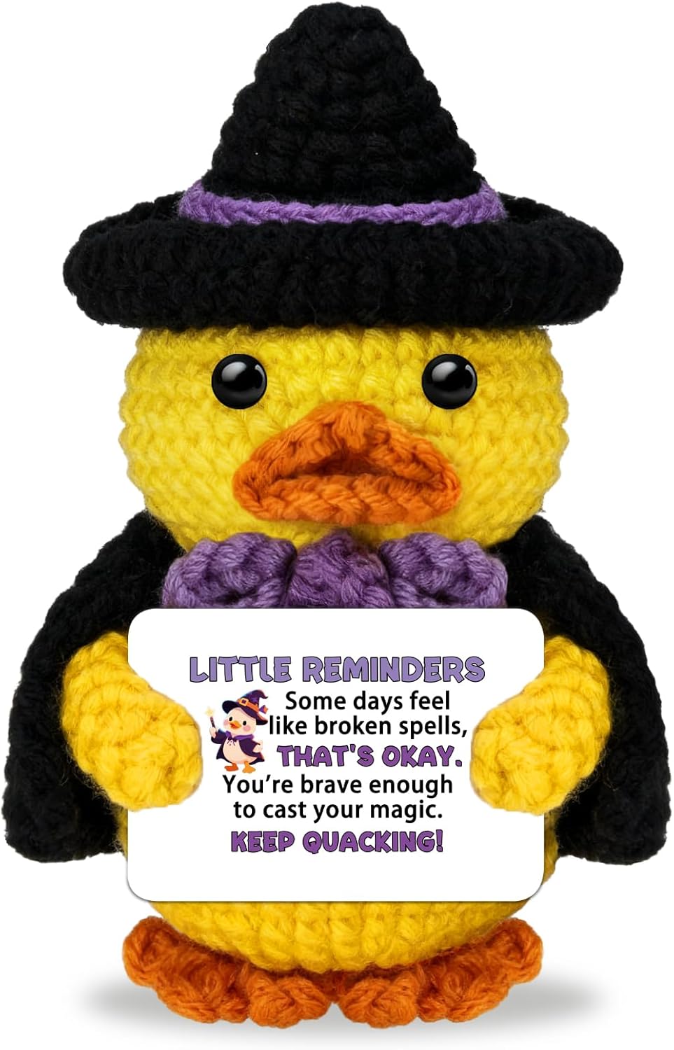 Christmas Birthday Gifts for Women Men Handmade Crochet Magic Duck for Friends BFF Coworkers Daughter Son Couples Anniversary Valentine Thanksgiving Present Positive Office Desk Decor