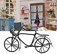 Vista 3 de Mini bicicleta de casa de muñecas, bicicleta de metal móvil para muñecas