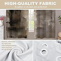 Vista 120 de Cenefas de cocina modernas con patrón de cobre marrón dorado para ventanas, cenefas opacas abstractas de marcas de arañazos y cortinas opacas