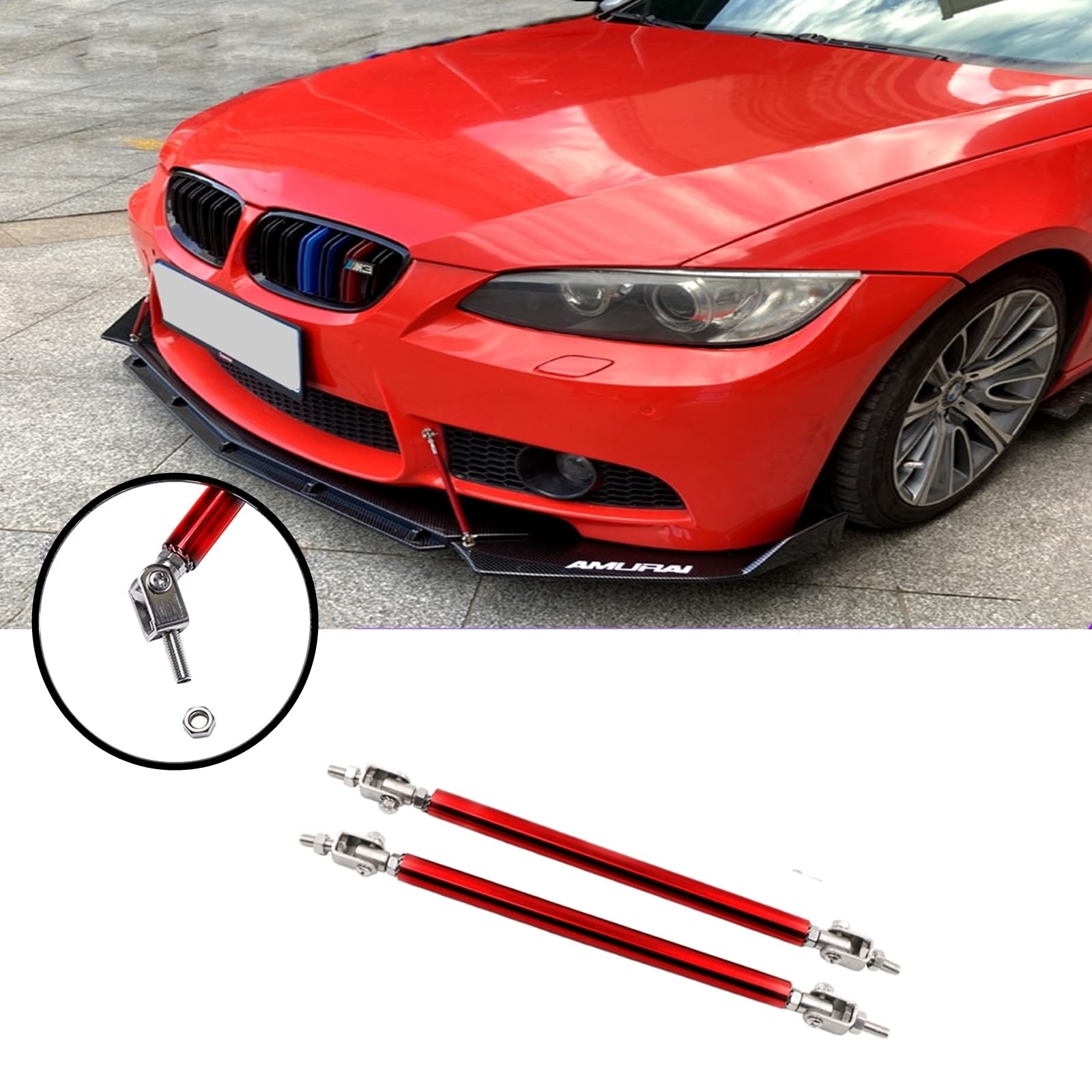 Splitter Strut Rods Adjustable 6"-9" Front Splitter Support Rods For