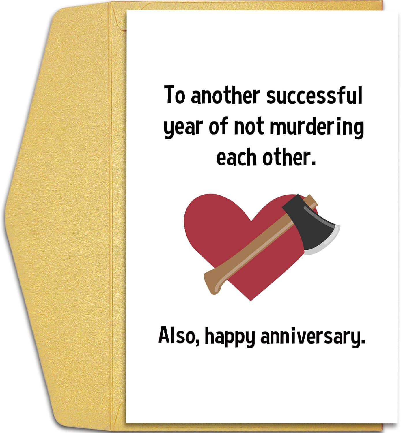 Qiliji Funny Anniversary Card for Him Her, Humorous Wedding Anniversary Card for Couple Parents, Happy Anniversary Card for Husband Wife, Another Successful Year Of Not Murdering Each Other