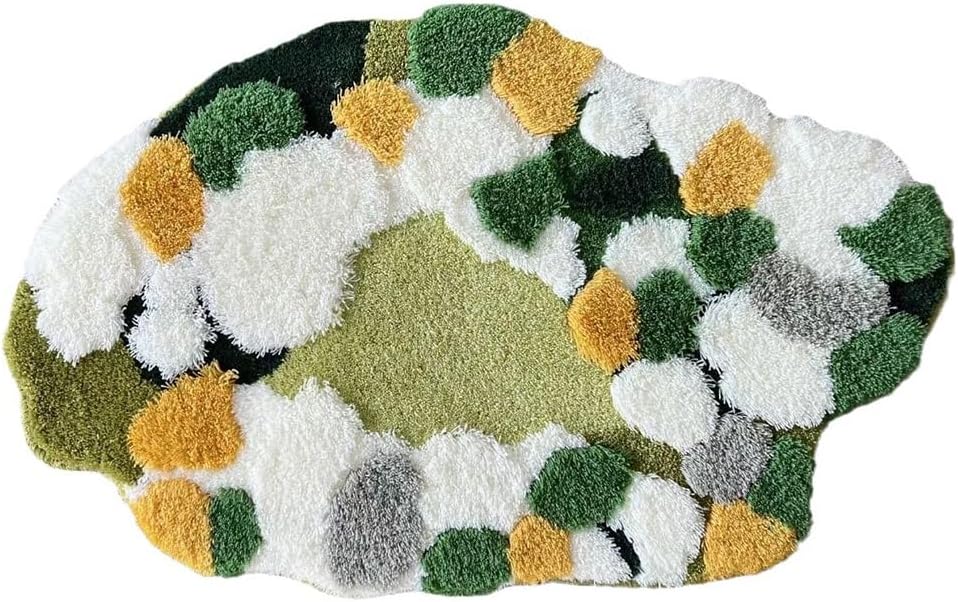 Moss Cute Bath Mat for Bathroom, Shag Carpet Leaf Area Bathroom Rugs,Non Slip Leaf Shape Bathtub Rug,Ultra Soft Washable Floor Mat for Bedroom,Living Room (Color : C)
