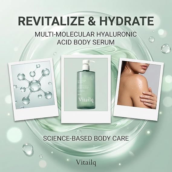 Vitailq Ha Hydrating Body Serum, Body Hydrator Hyaluronic Acid Body Serum, Lightweight Fast-Absorbing Body Care for Deep Hydration & Silky,Non-greasy Skin