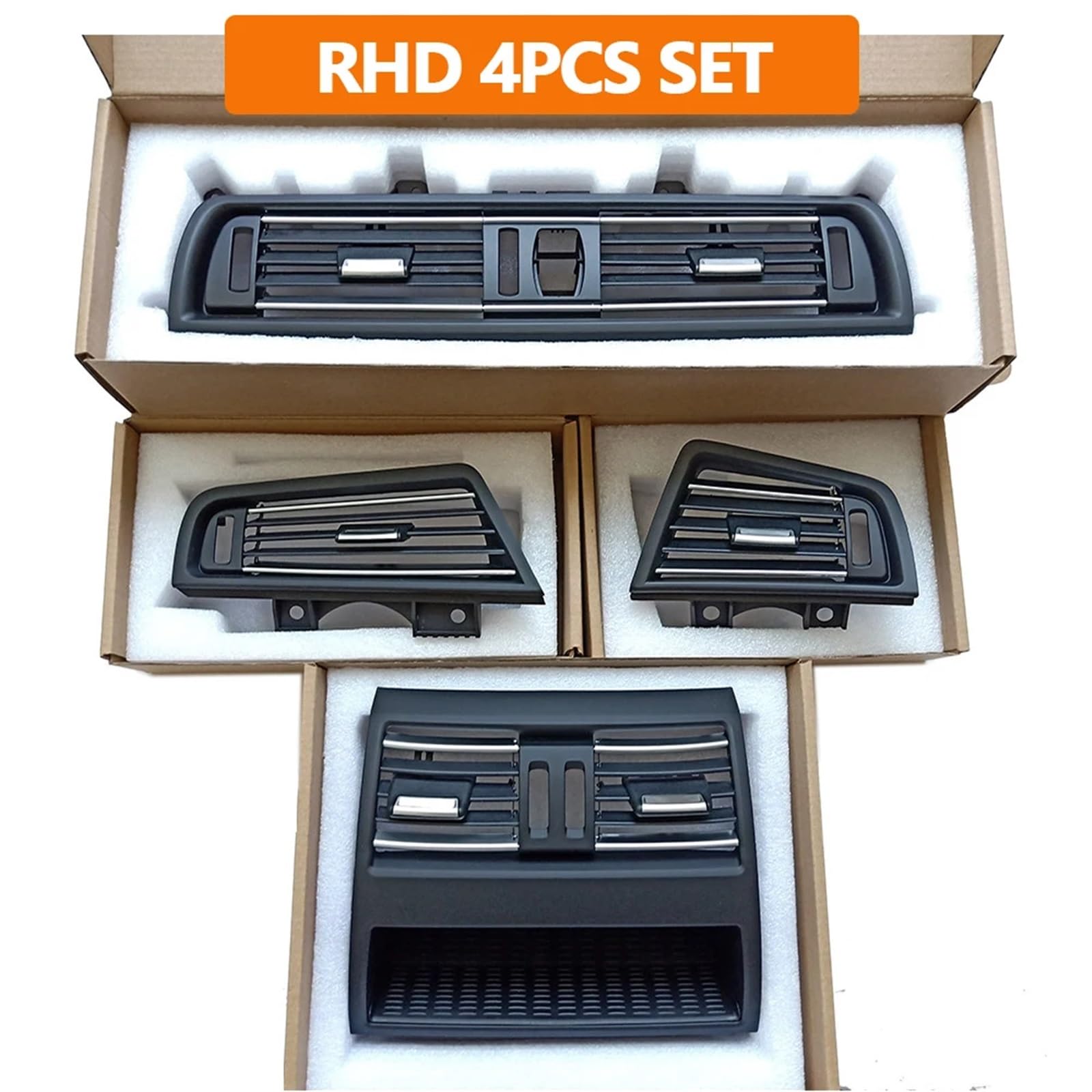 Pokrywa kratki wentylacyjnej LHD RHD przednia lewa prawa tylna klimatyzator klimatyzator chromowana pokrywa kratki wentylacyjnej pasuje zamiennik do BMW serii 5 F10 F11 F18 AC wentylacja (RHD prawa