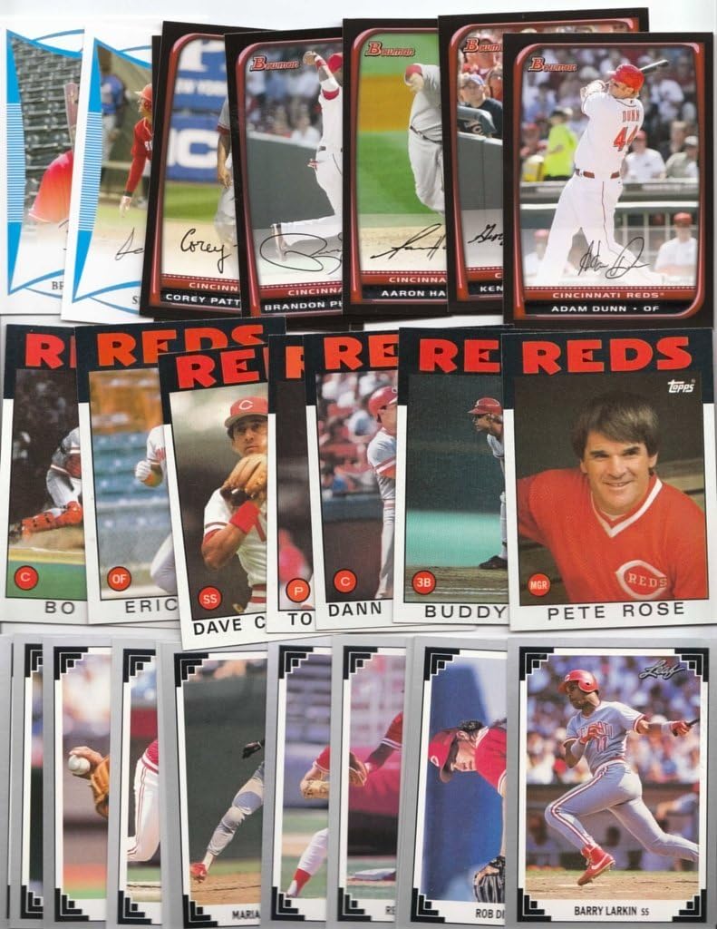 Cincinnati Reds / 1000 Reds Baseball Cards - All Different with 2025 Topps! Pete Rose! Barry Larkin! Joe Morgan! Eric Davis! Joey Votto, Elly De La Cruz! Includes Topps, Bowman, Upper Deck and more!