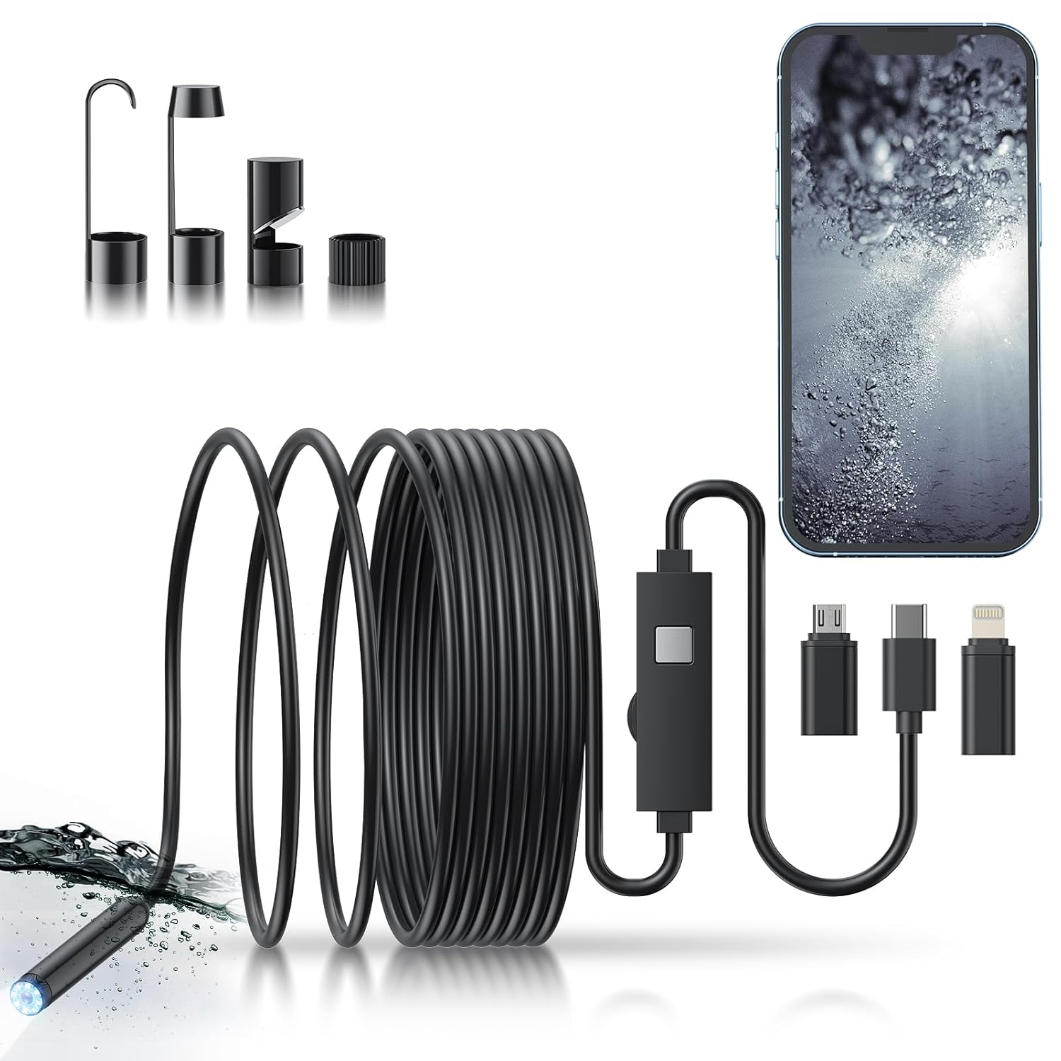 Endoscope Camera with Light, 1920P HD Bore Scope Borescope...