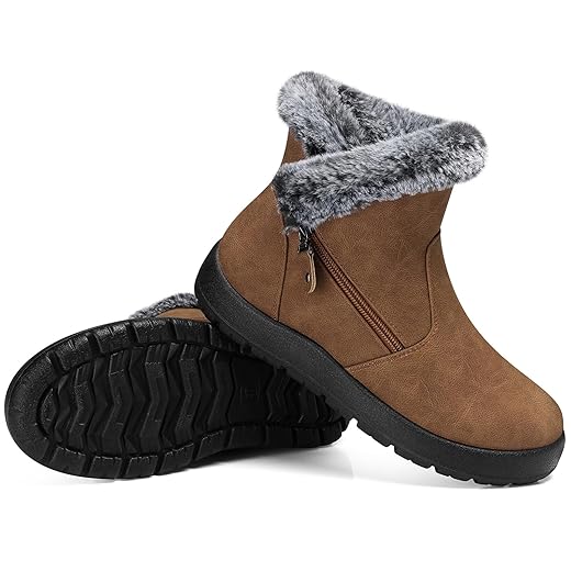 SHIBEVER Winter Boots for Women Waterproof: Womens Snow Boots Warm - Ankle Fur Lined Booties - Insulated Winter Shoes