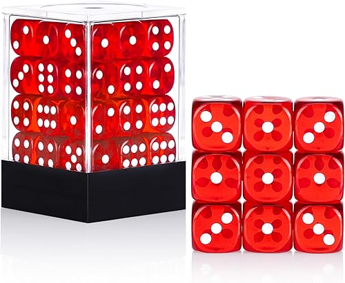 Miniatura 55 de Juego de 36 dados mini de 0.472 in, 6 caras, juego de dados con patrón de perlas, 6 dados estándar para Yahtzee, Bunco o enseñanza de matemáticas