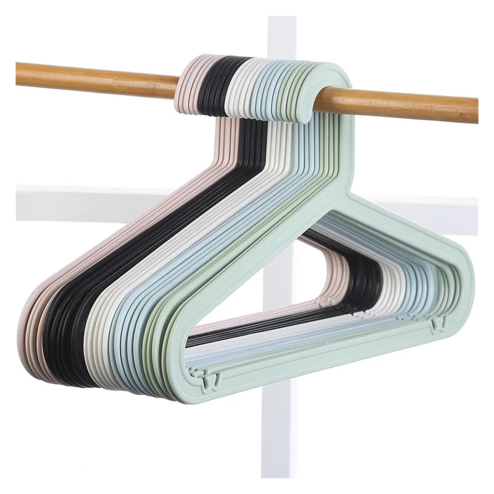 KFGISD, Traceless Coat Hangers Household Wardrobe Adult Multi-function Coat Hangers Non-slip Dry ，Hangers(Random Color,5Pcs)