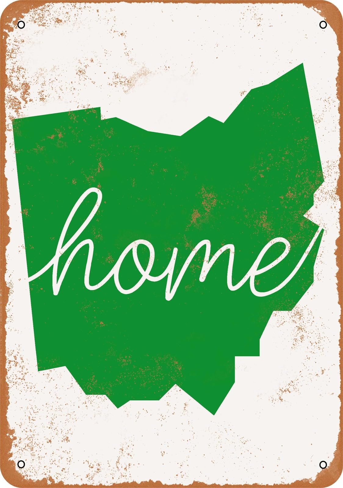 Miaomansenstore Metal Sign - Home Ohio - Vintage Look Home Decor