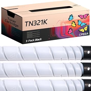 Compatible for Muratec TN321K Toner Cartridge Work for Muratec MFX-C2880 MFX-C3680 MFX-C228 Printers, with Chip, High Yield 37000 Pages, Clear Printing 3 Pack Black