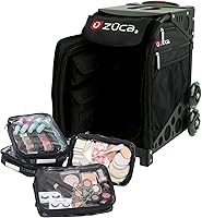 Vista 9 de Maletines de viaje ZUCA para artistas y profesionales - Estuche de maquillaje con 5 bolsas de vinilo, cubierta de viaje, asa telescópica de 41