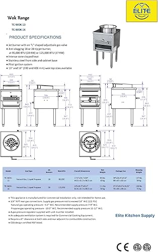 Miniatura 2 de Gama china comercial del wok, propano LP, ETL 13" 1 agujero restaurante salteado CP-WOK