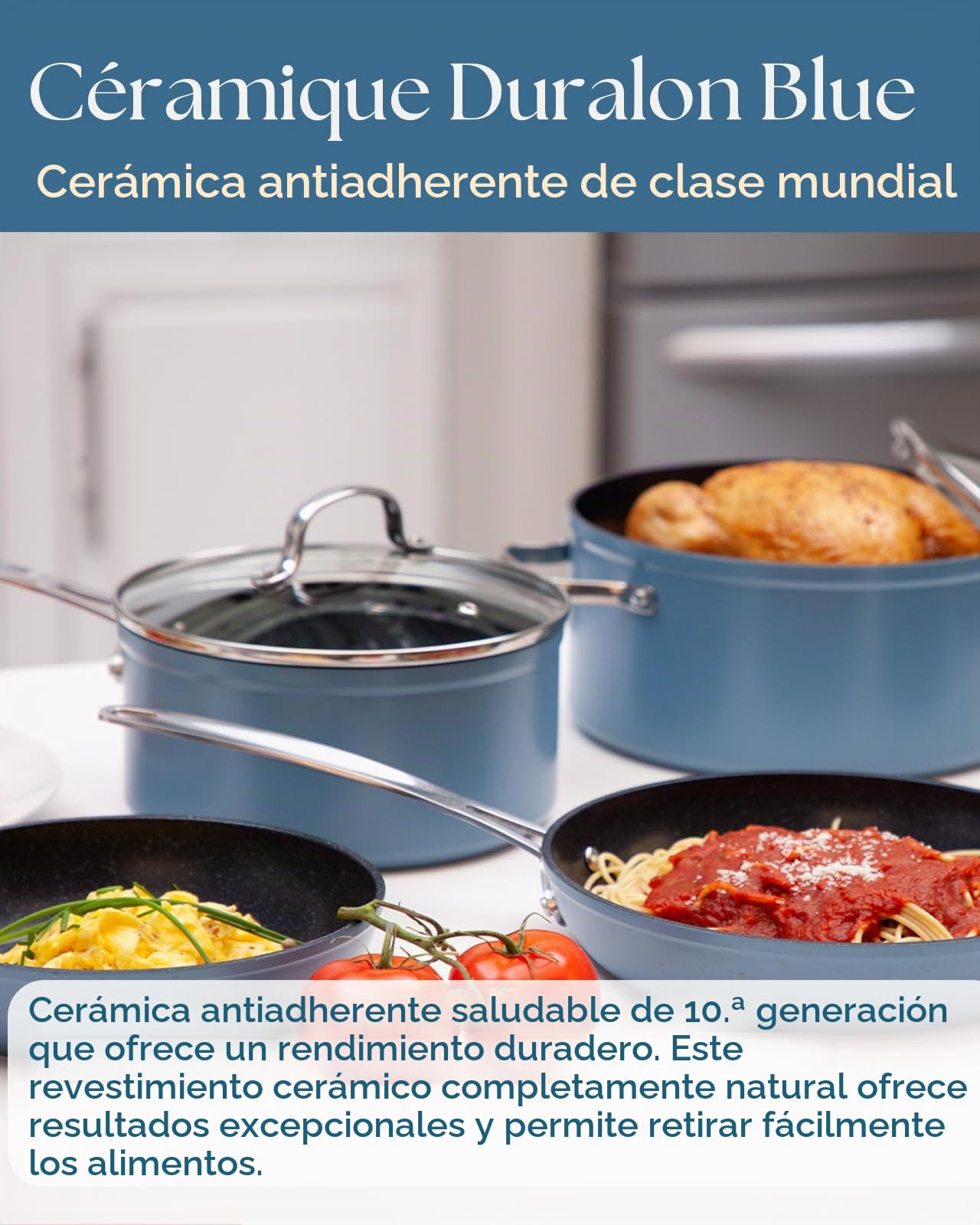 Nuwave Olla 4,7L en Cerámica Antiadherente Duralon en Azul, sin PFAS