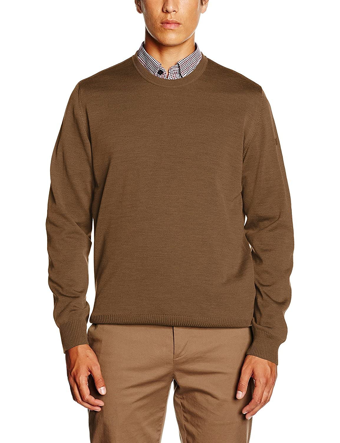 MAERZ München Pullover Braun Merinowolle unifarben 58 (3XL)