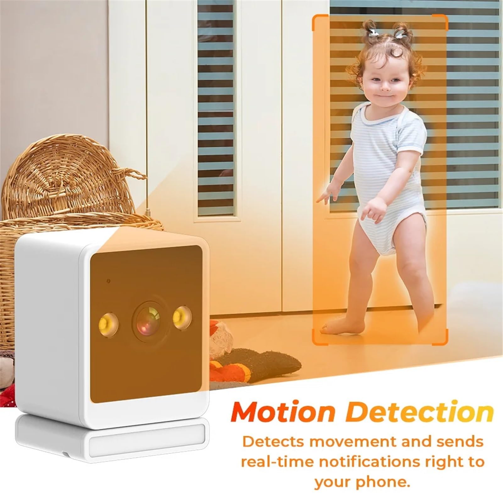 Kamera IP WiFi 2MP, bezprzewodowa niania elektroniczna, śledzenie AI, kamera monitorująca 1080P, miniaturowa CCTV do użytku wewnętrznego, Pomoc w monitorowaniu(2MP NO SD Card)