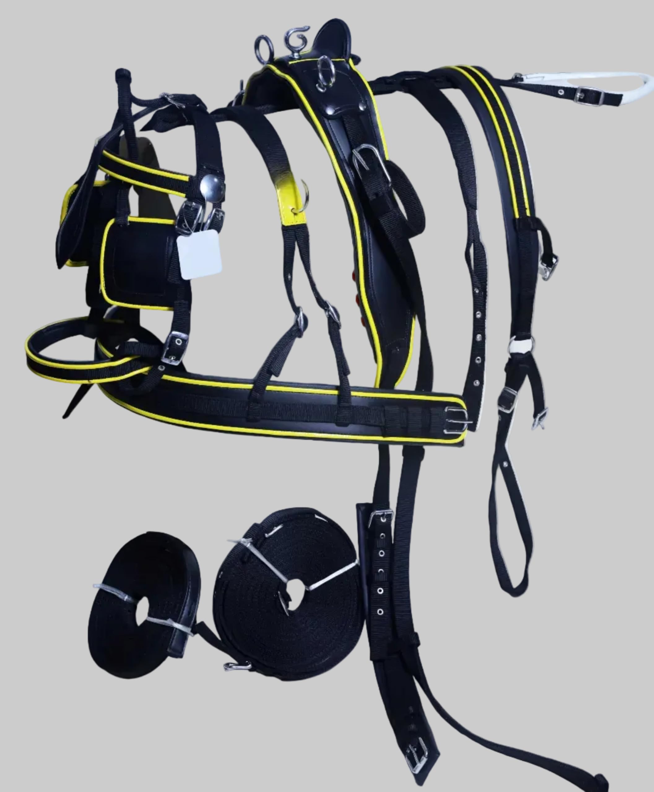 ACES Nylon Driving Cart Harness Set Two Tone Black Yellow (SHETLAND)