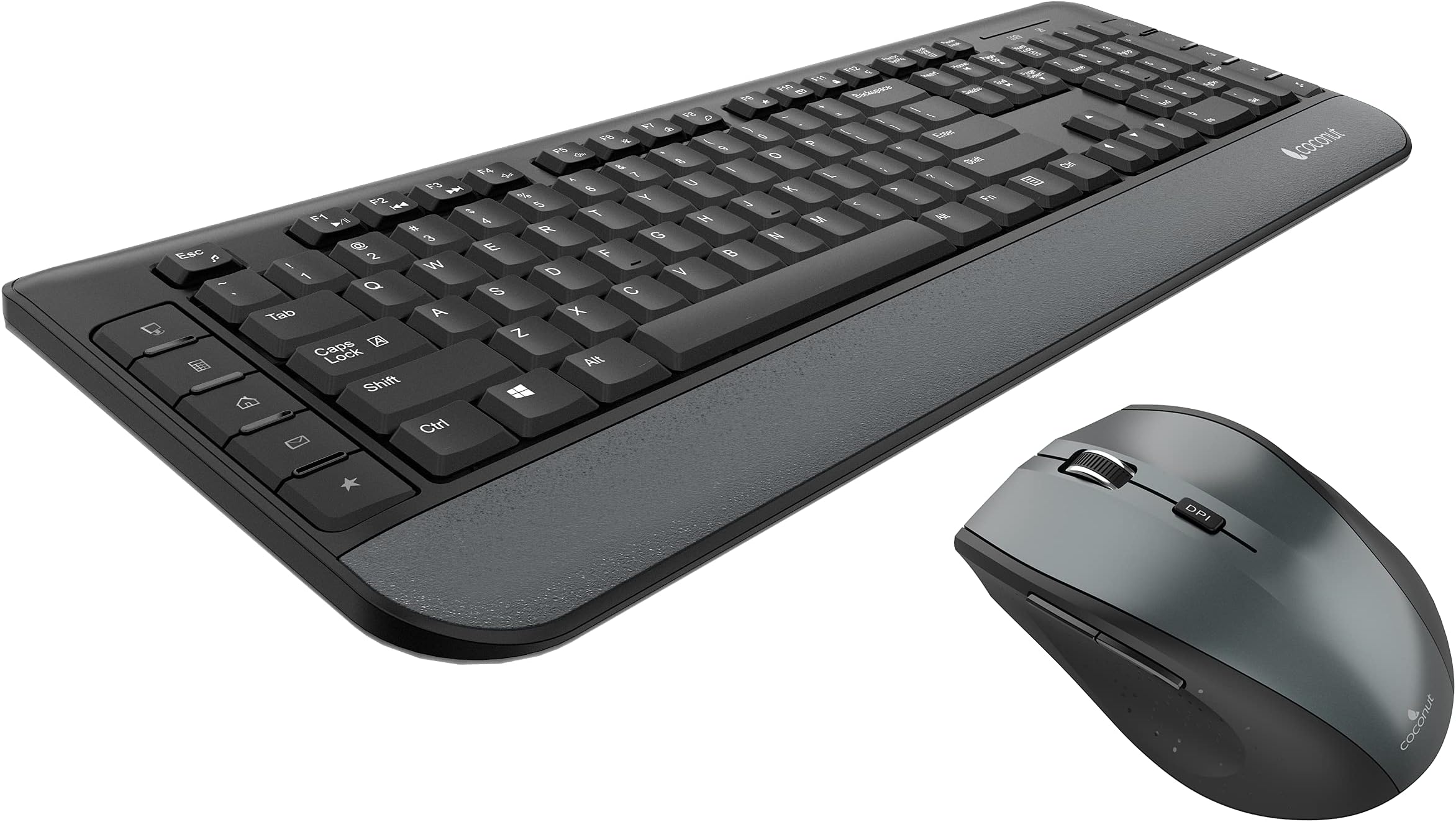 Coconut WKM17 Marvel Wireless Keyboard and Mouse Combo for Windows, 2.4Ghz Wireless Range 6-10M, Full Sized Keyboard with 10 Multimedia Keys Palm Rest, 6 Button Mouse DPI Upto 1600, PC/Laptop