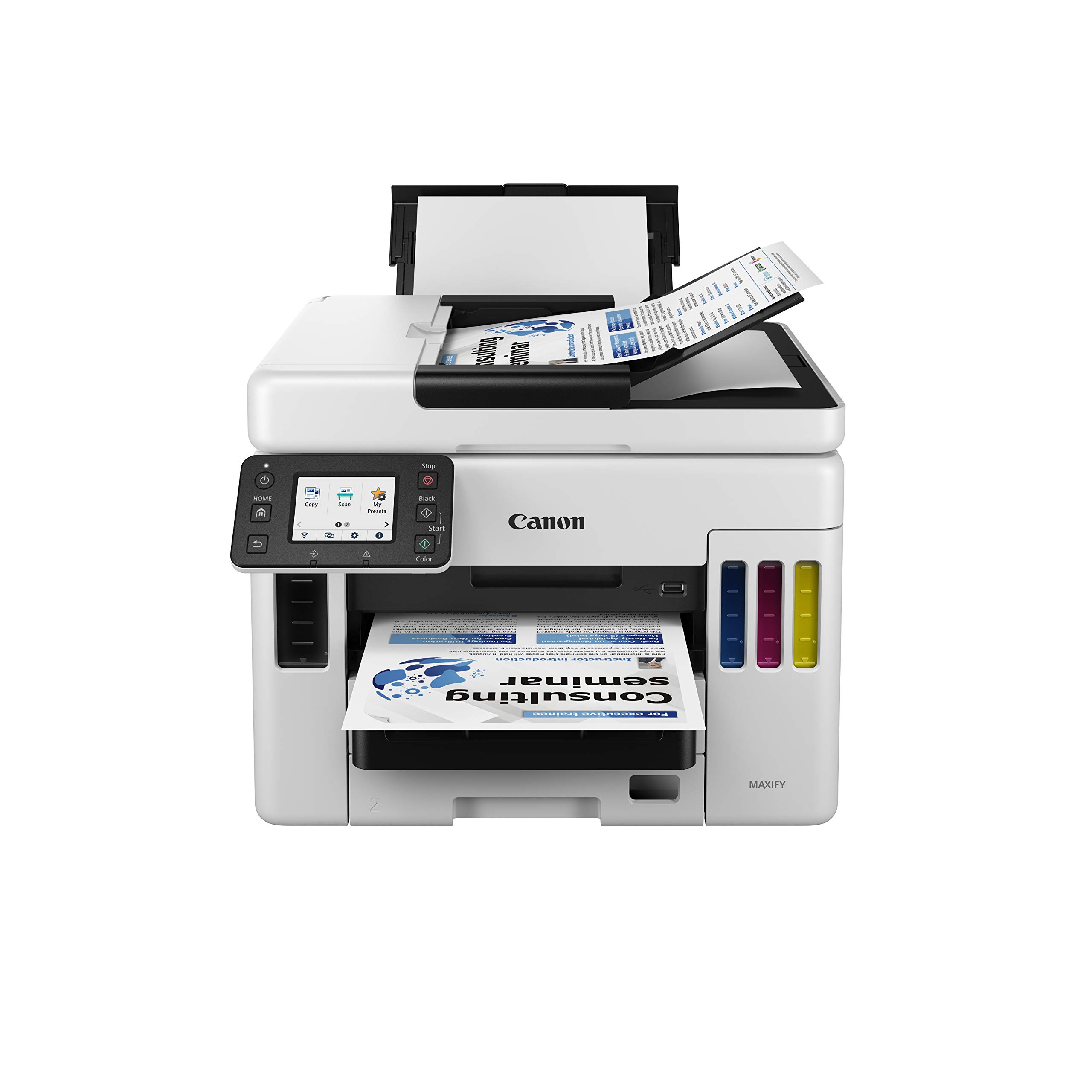 Canon Stampante WiFi per Casa e Ufficio MAXIFY GX7050 - Stampante Multifunzione MegaTank con Scanner, Fax e Fotocopiatrice per Casa | Connettività WiFi, Ethernet e USB