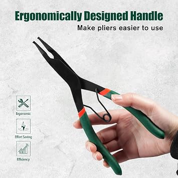 SPEEDWOX 9 inch Angle Tip Lock Ring Pliers with Hole Flat Nose