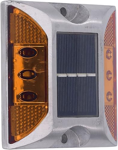 Miniatura 7 de Luz solar de perno prisionero de carretera de aleación de aluminio, resistente a la intemperie, inalámbrica, luz solar para cubierta (luz amarilla)