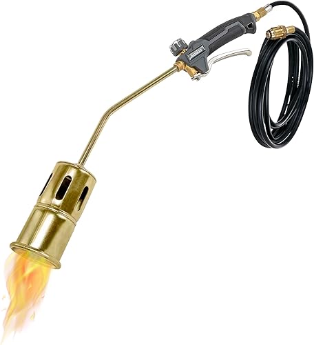 Ivation Antorcha de propano de 320,000 BTU, quemador de malezas resistente, manguera extra larga de 12 pies, control de llama ajustable, mata